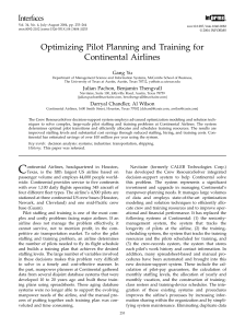 Optimizing Pilot Planning and Training for Continental Interfaces 2004