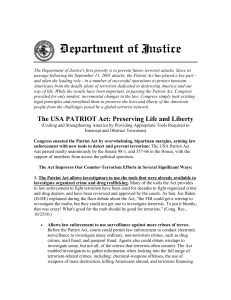 DOJ - Summary of Patriot Act-1
