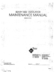 Bear 1000 Ventilator - Service manual (1)