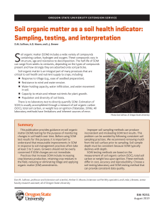 SOIL ORGANIC MATTER DISCUSSION IMPORTANT