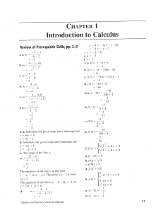 Chapter 1 Solutions - Introduction to Calculus