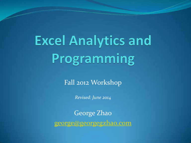 0258 excel analytics and programming