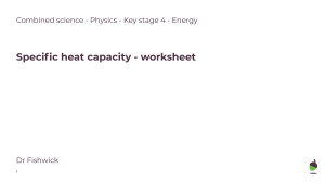 Specific Heat Capacity - worksheet