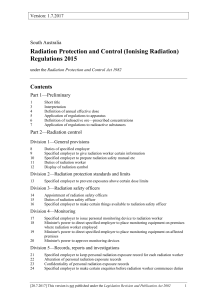 Radiation Protection and Control (Ionising Radiation) Regulations 2015 