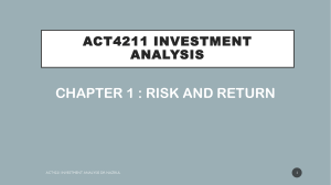 Chapter 1 Risk and Return