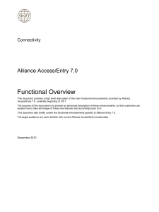 swift functional overview alliance access entry 7 0