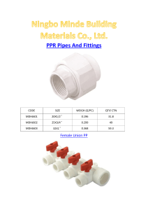 PPR Pipes And Fittings