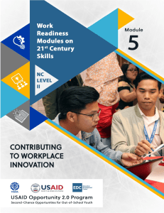 Module 5 - NC II - Contributing to Workplace Innovation ForTrainingOnly