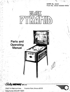 Bally 1984 Black Pyramid Manual and Schematics