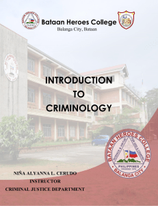 Introduction to Criminology Course Module