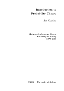 Introduction to probability theory