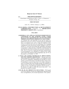 Titan-Ikeda Construction and Development Corporation vs. Primetown Property, Inc., 544 SCRA 466  