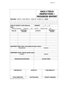 16 -DFIR -DAILY FIELD INSPECTION REPORT