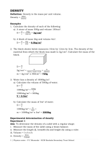 Physics Notes Density