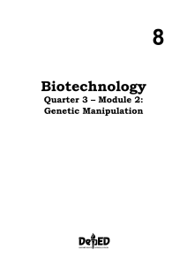 BIOTECH QUARTER 3 MODULE 2 GENETIC MANIPULATION