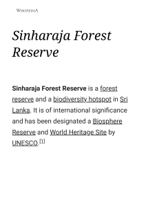 Sinharaja Forest Reserve - Wikipedia