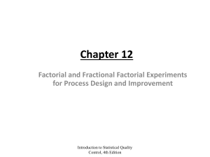 Factorial and Fractional Factorial Experiments