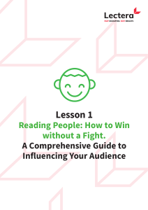 0063 Lesson 01. Reading People How to Win without a Fight