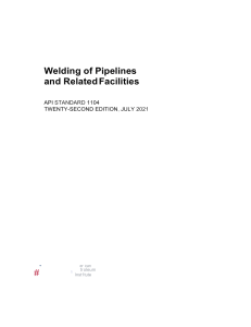 API 1104 22nd Edition July 2021 Welding of Pipelines and Related completo
