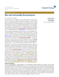 CreditSuisse War and Commodity Encumbrance