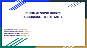 Recommending cuisine according to the taste