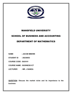 Jacob Mbewe - First Year Business ICT Assignment one 