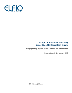 Elfiq Link Balancer (Link LB) Quick Web Configuration Guide