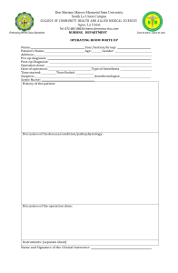 Nursing Templates: OR Write-Up, Care Plan, Drug Study, Case Study