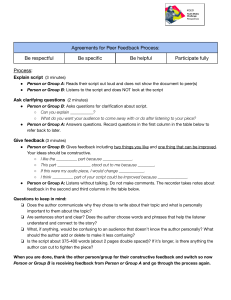 Perspectives  Peer Feedback Process & Graphic Organizer