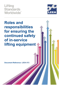 LEEA-072 Roles and resposibilities for ensuring the continued safety of lifting equipment version 1 Aug 2017