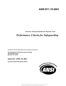 ANSI B11.19-2003 (Performance Criteria for Safeguarding)