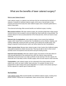What are the benefits of laser cataract surgery