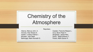 CHEMISTRY OF THE ATMOSPHERE