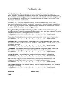 disability pain index