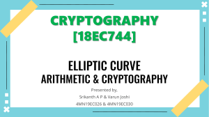Elliptic Curve Arithmetic & Cryptography
