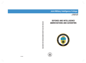 JMIC - Defense & Intelligence Abbeviations