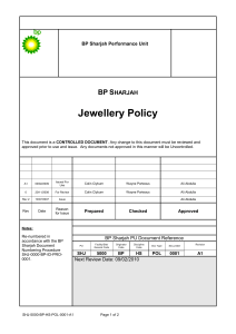 SHJ-5000-BP-HSE-POL-0001-A1 - Jewellery Policy
