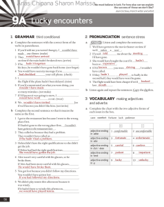 English Grammar & Vocab: Third Conditional, Adjectives