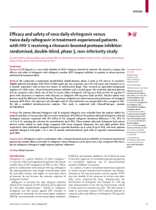 Effi cacy and safety of once daily elvitegravir versus