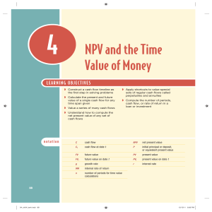 NPV and Time Value of Money