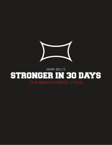 Stronger in 30 Days: Bench Press Workout Program