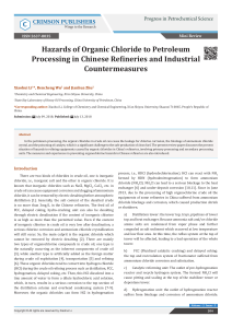 Hazards of Organic Chloride to Petroleum Processing in Chinese Refineries and Industrial Countermeasures