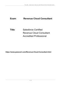 Salesforce Certified Revenue Cloud Consultant Accredited Professional Dumps