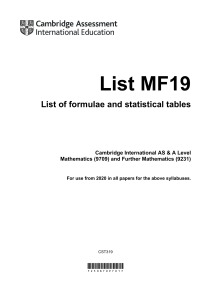Formula booklet