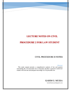 LECTURE NOTES ON CIVIL PROCEDURE 2 FOR L