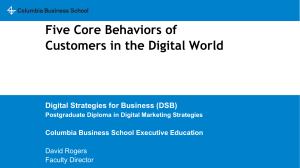 PGDDM DSB Week 3 Five Core Behaviors of Customers Summary