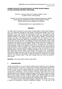 Verde Island Passage Water Quality Assessment