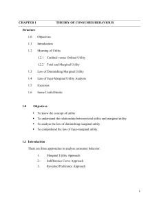 Useful notes - Consumer Behaviour - Cardinal Approach 0