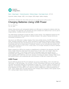 Charging Batteries Using USB Power - Maxim Integrated