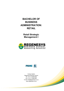 Retail Strategic Management Study Guide